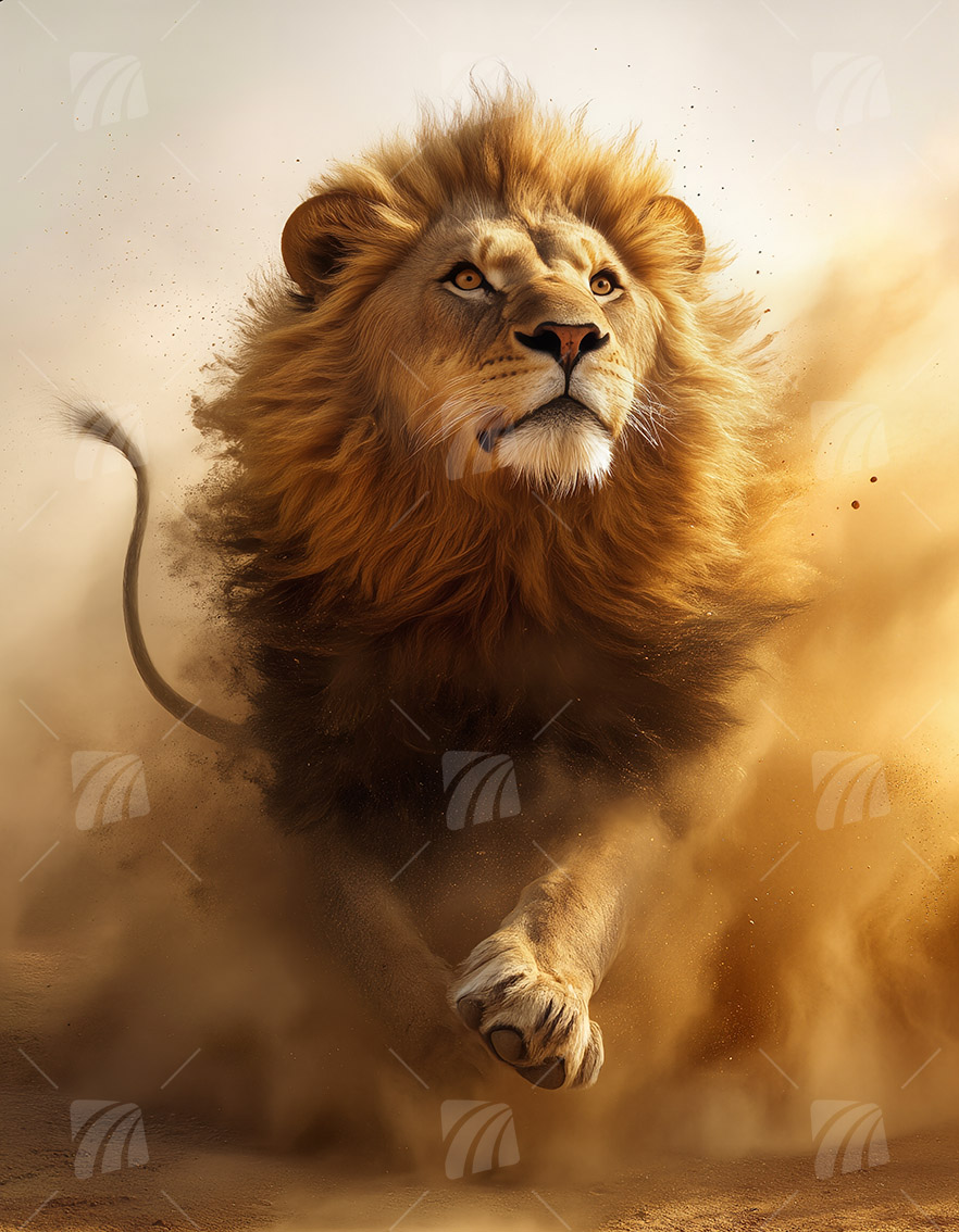 Lion's Pride Tiere Wandbild auf Aluminium Dibond Spanntuch