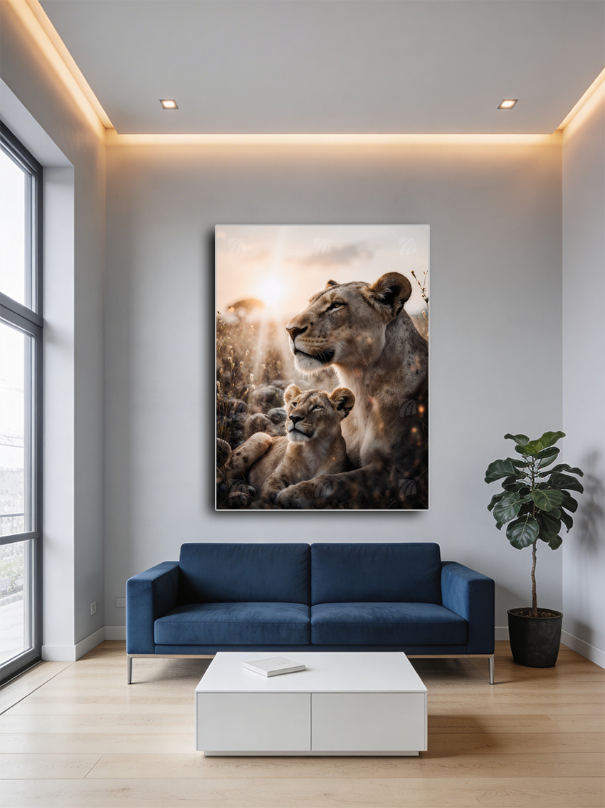 Savannah Love Tiere Wandbild – Detailansicht