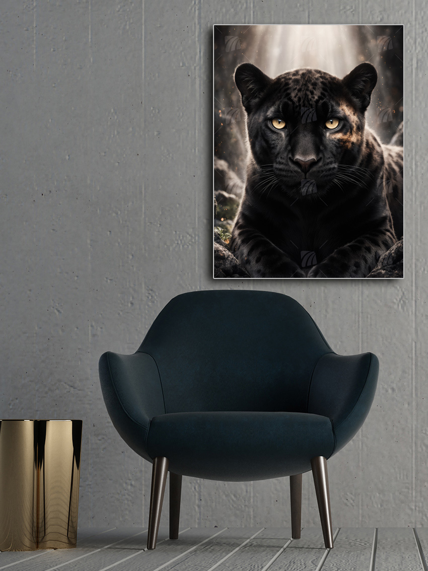 Der goldene Blick der Nacht Tiere Wandbild – Detailansicht