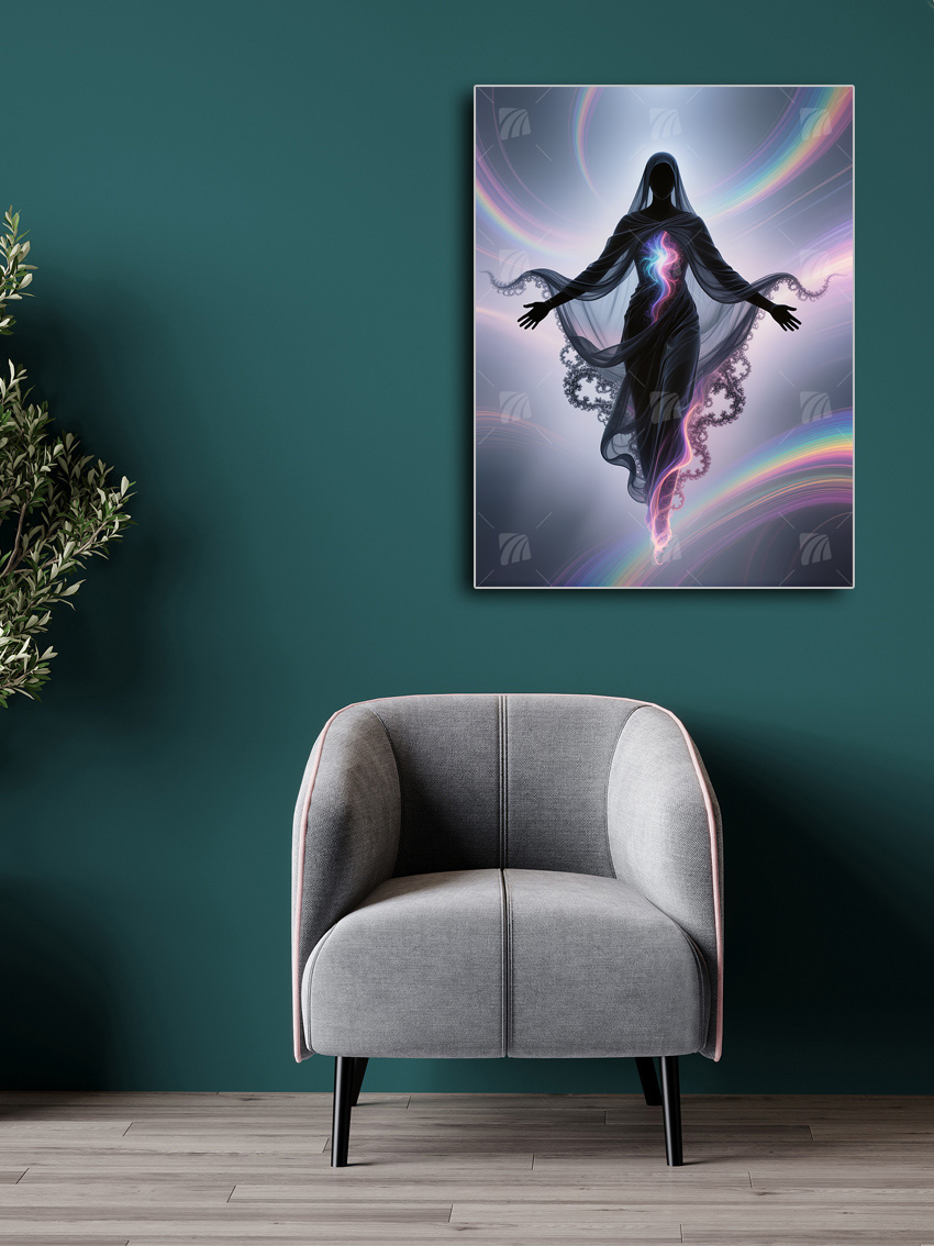 Die Göttin der Prismen-Energie Mythisch Wandbild – Detailansicht