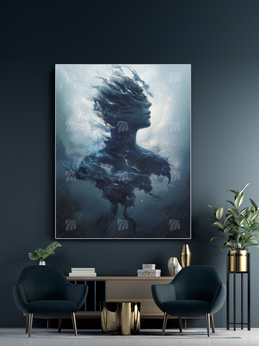 Ethereal Nebula Mythisch Wandbild – Detailansicht