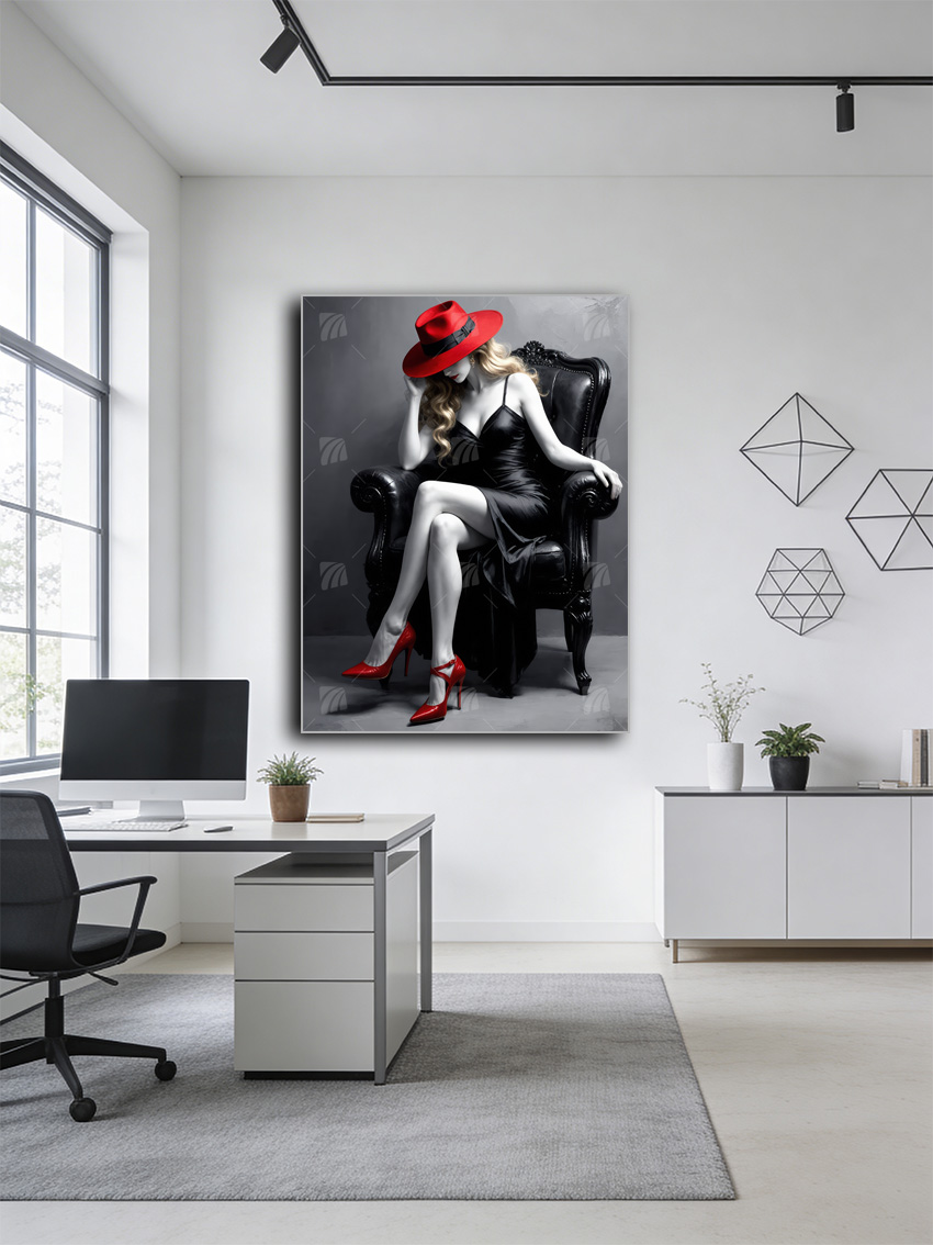 Stilvolle Frau Mystische Weiblichkeit Wandbild – Detailansicht