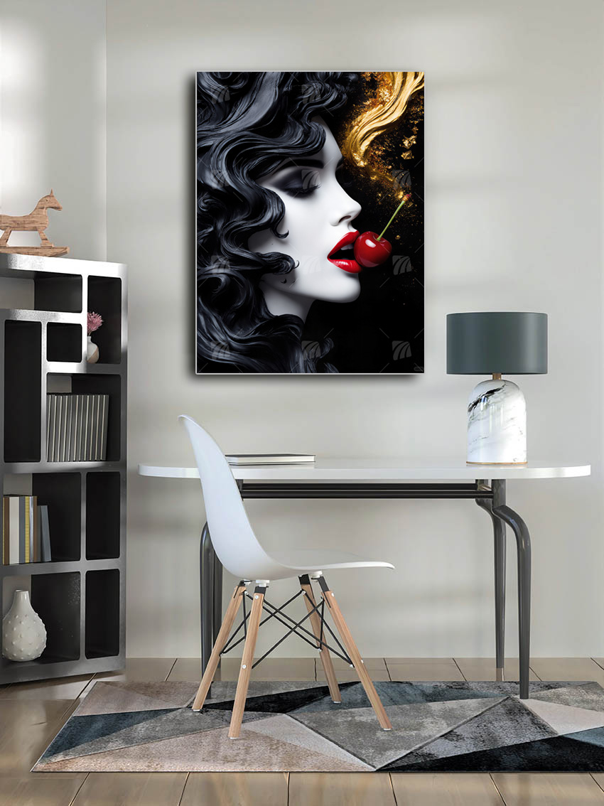 Kunstwerk zeigt Black & Gold Wandbild – Detailansicht