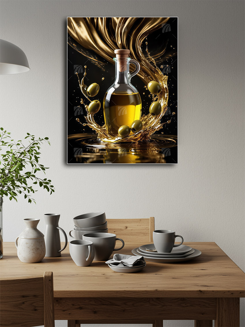 Olivenöl kitchen Wandbild – Detailansicht