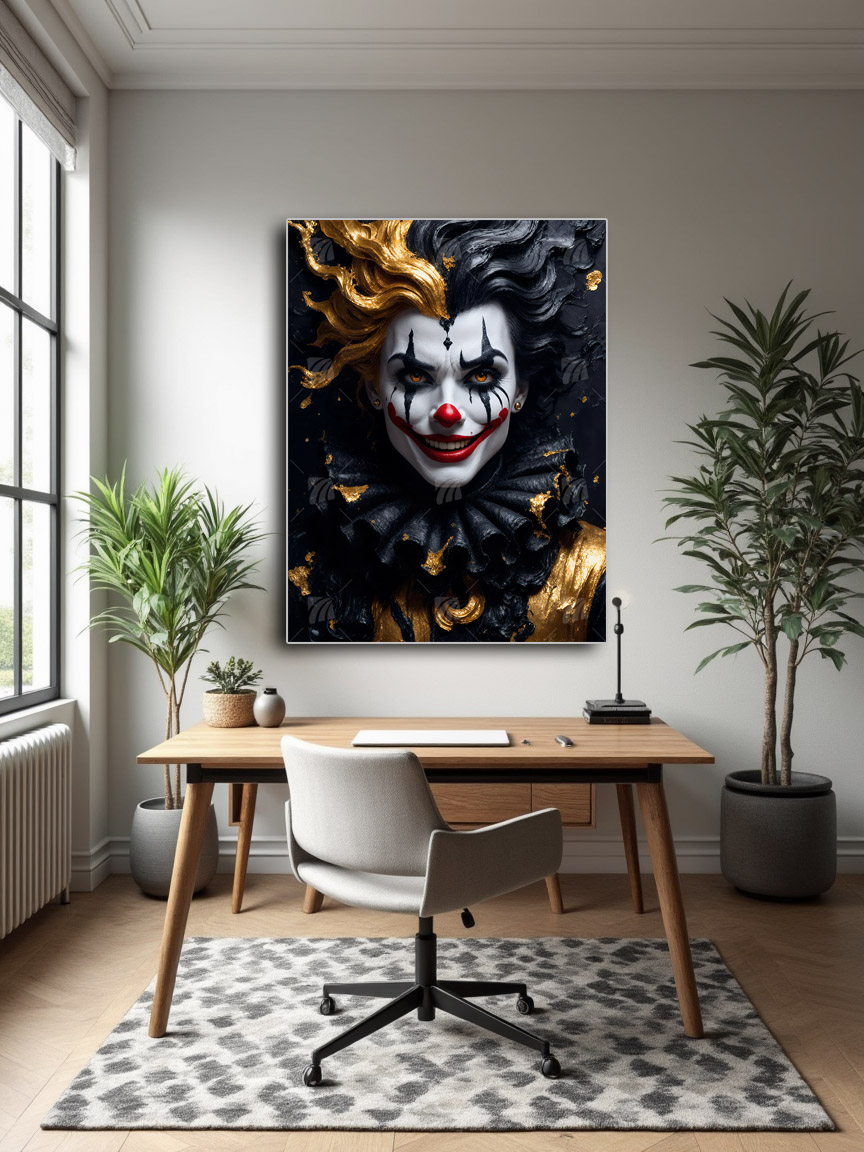 Harlekin Black & Gold Wandbild – Detailansicht