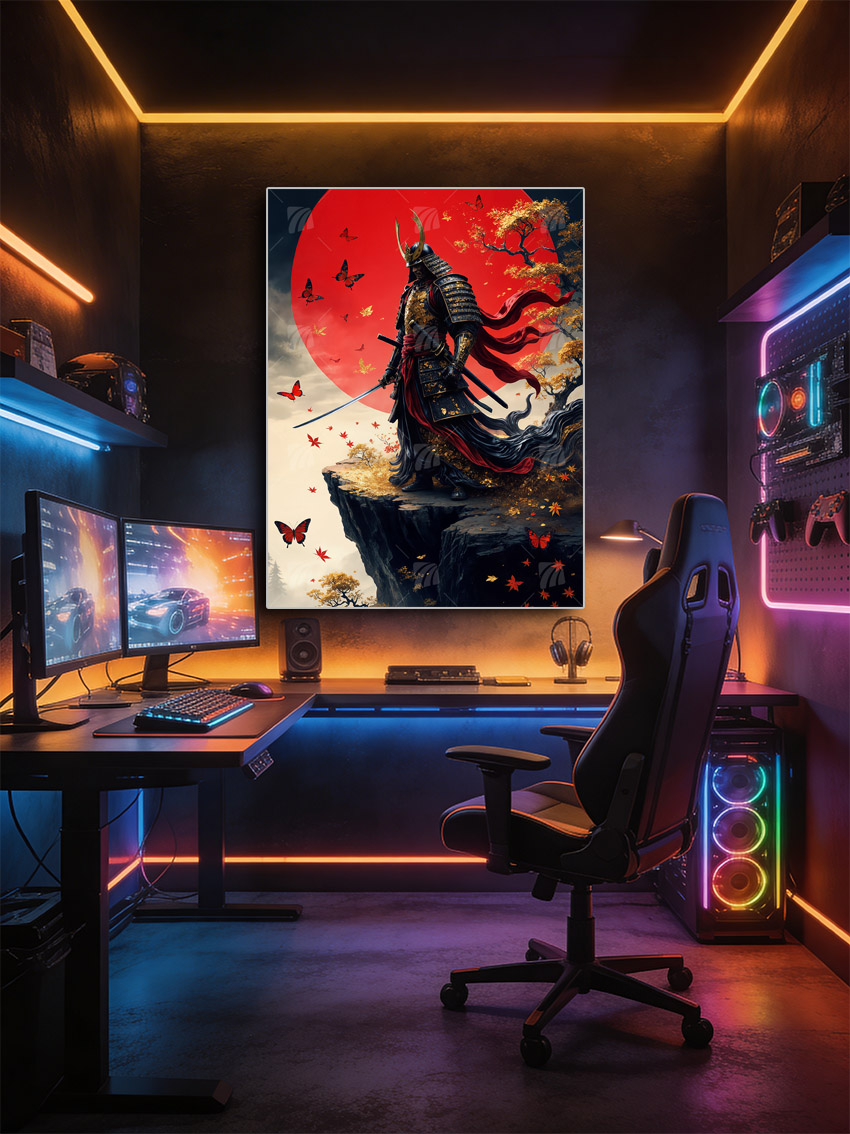 Samurai Krieger Wandbild – Detailansicht