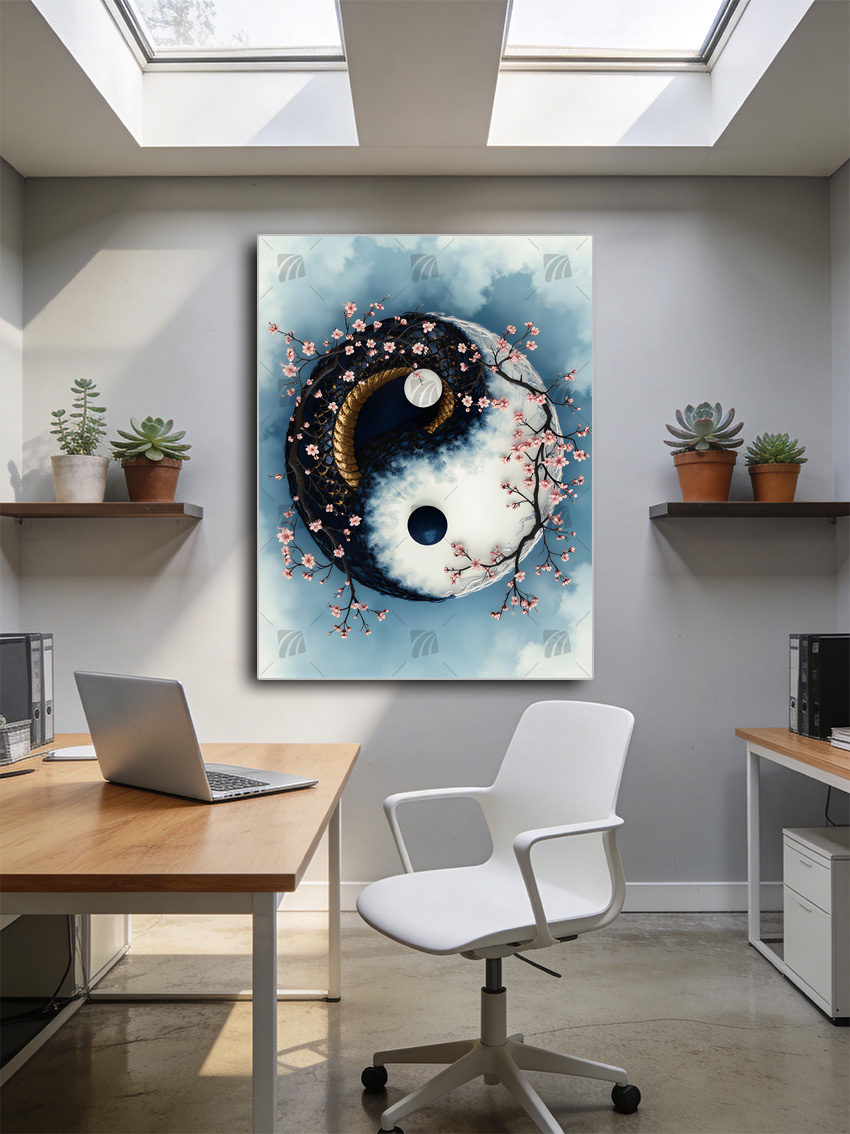 Harmony Blossom Japanische Ästhetik Wandbild – Detailansicht