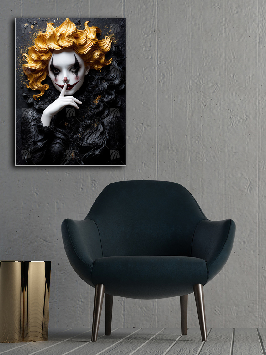 Geheimnisvollen Black & Gold Wandbild – Detailansicht