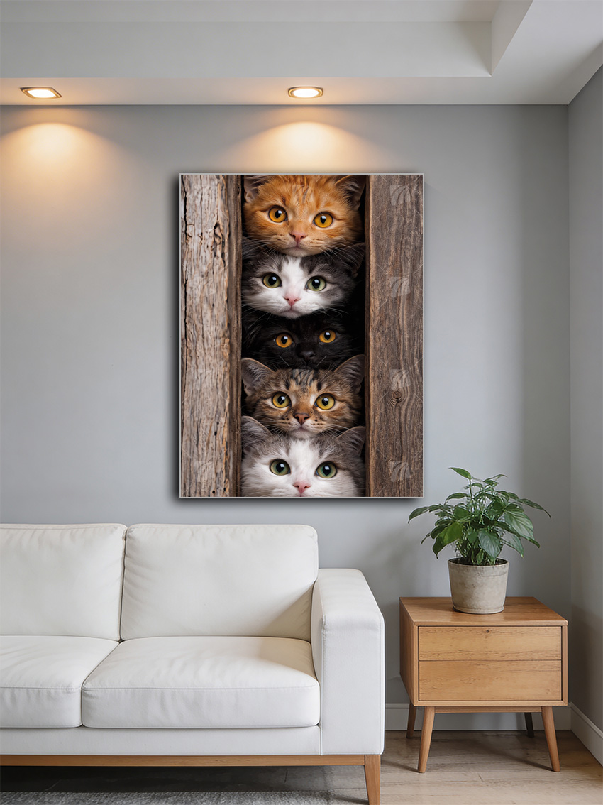 Curious Tiere Wandbild – Detailansicht