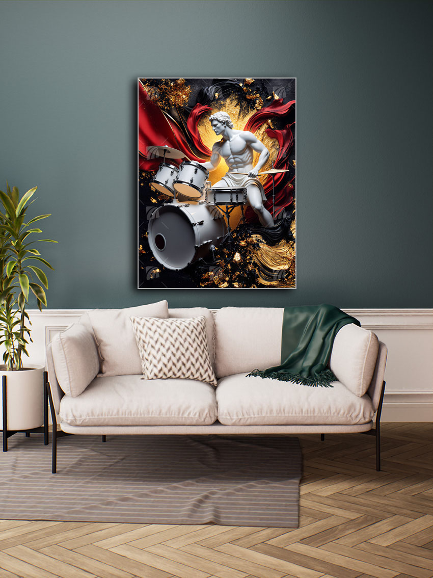 Rhythmic Deity Black & Gold Wandbild – Detailansicht