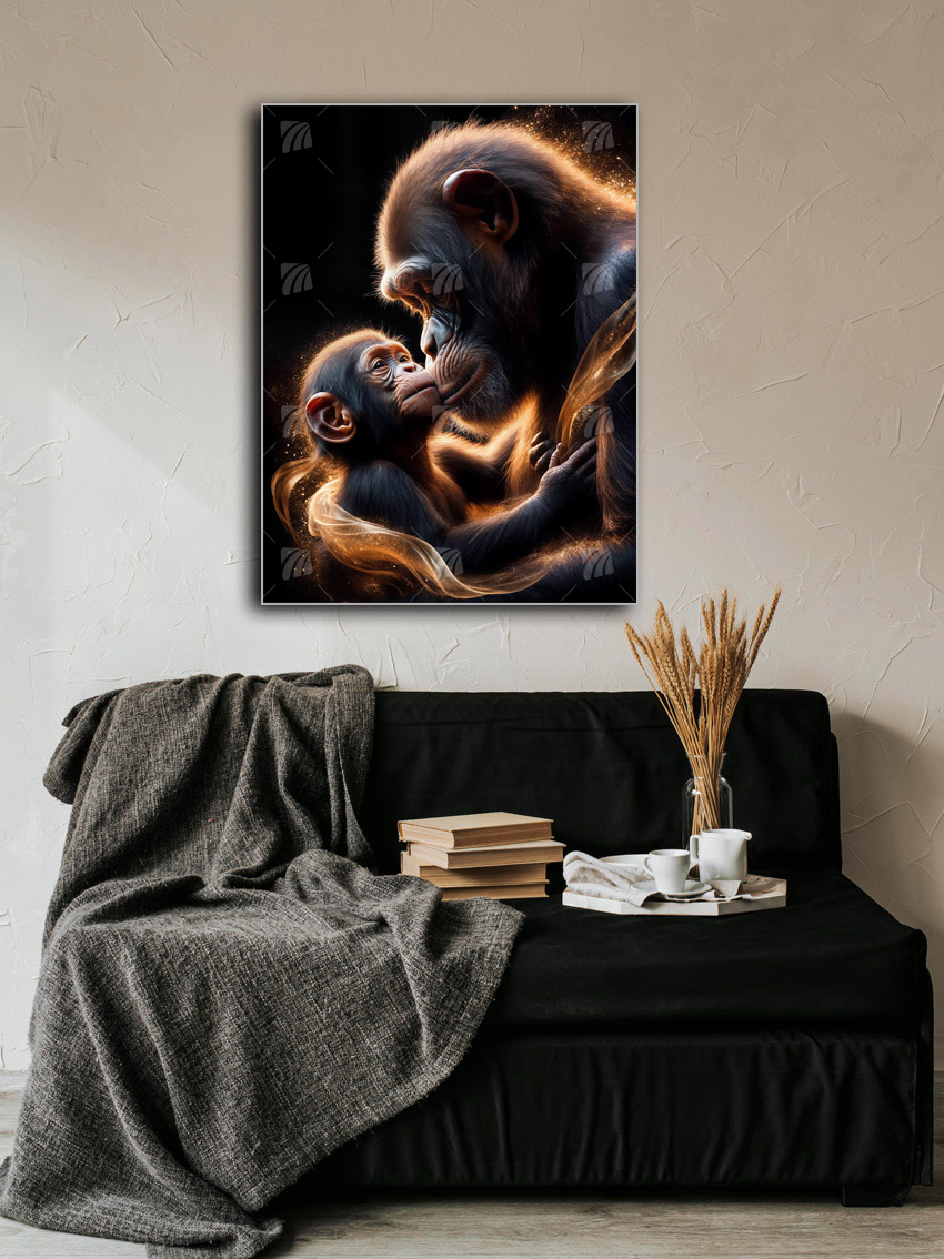 Golden Bond Tiere Wandbild – Detailansicht