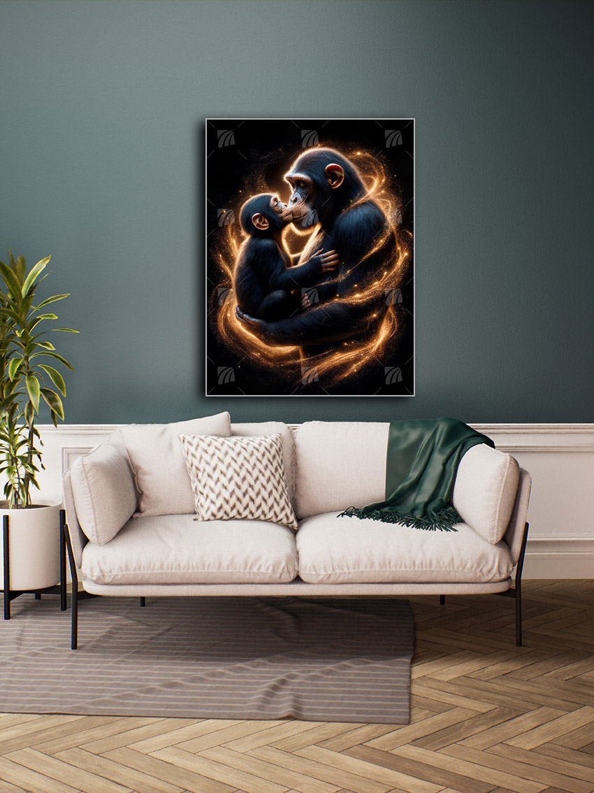 Golden Embrace Black & Gold Wandbild – Detailansicht