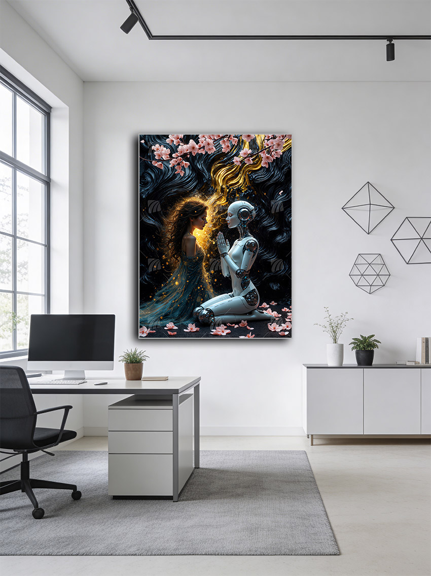 Harmony of Worlds Mystische Weiblichkeit Wandbild – Detailansicht