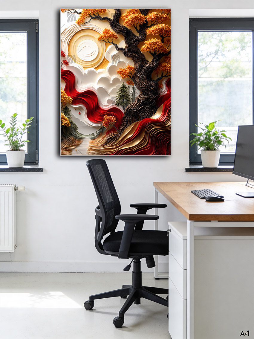 Herbstbaum Nature Wandbild – Detailansicht