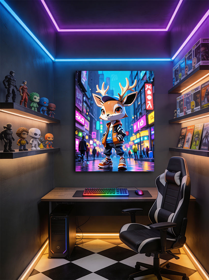 Urban Doe Neon Beasts Wandbild – Detailansicht