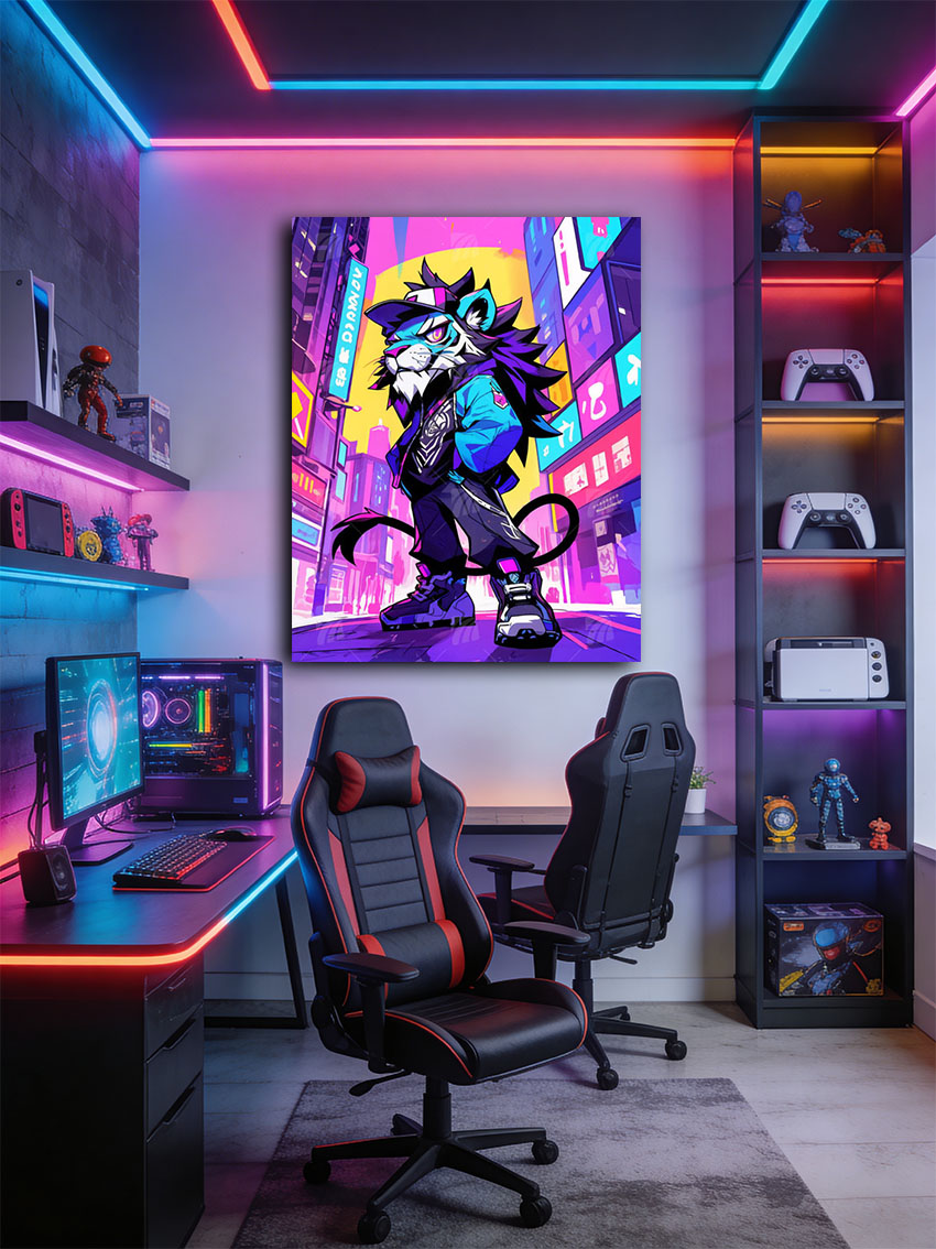 Urban Jungle Pop Art Wandbild – Detailansicht