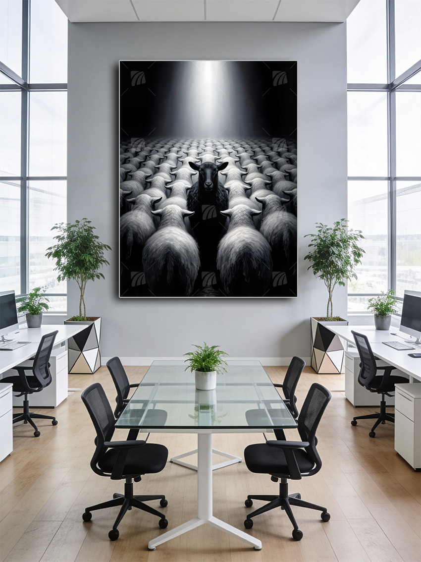 Black Sheep Tiere Wandbild – Detailansicht