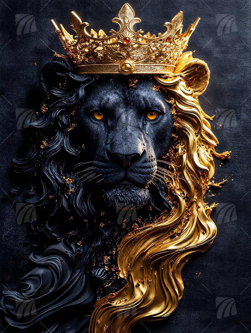 Lion King Tiere Wandbild auf Aluminium Dibond Spanntuch