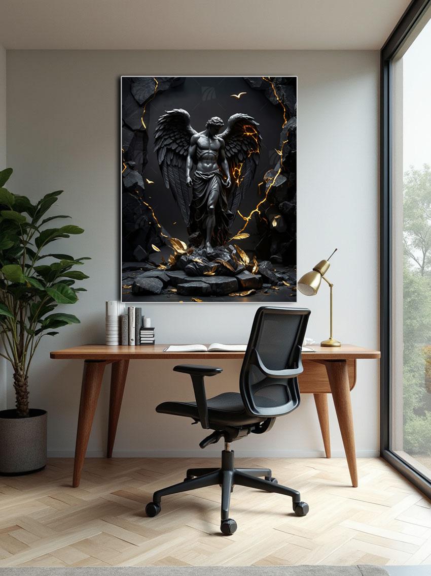 Stone Angel Mythisch Wandbild – Detailansicht