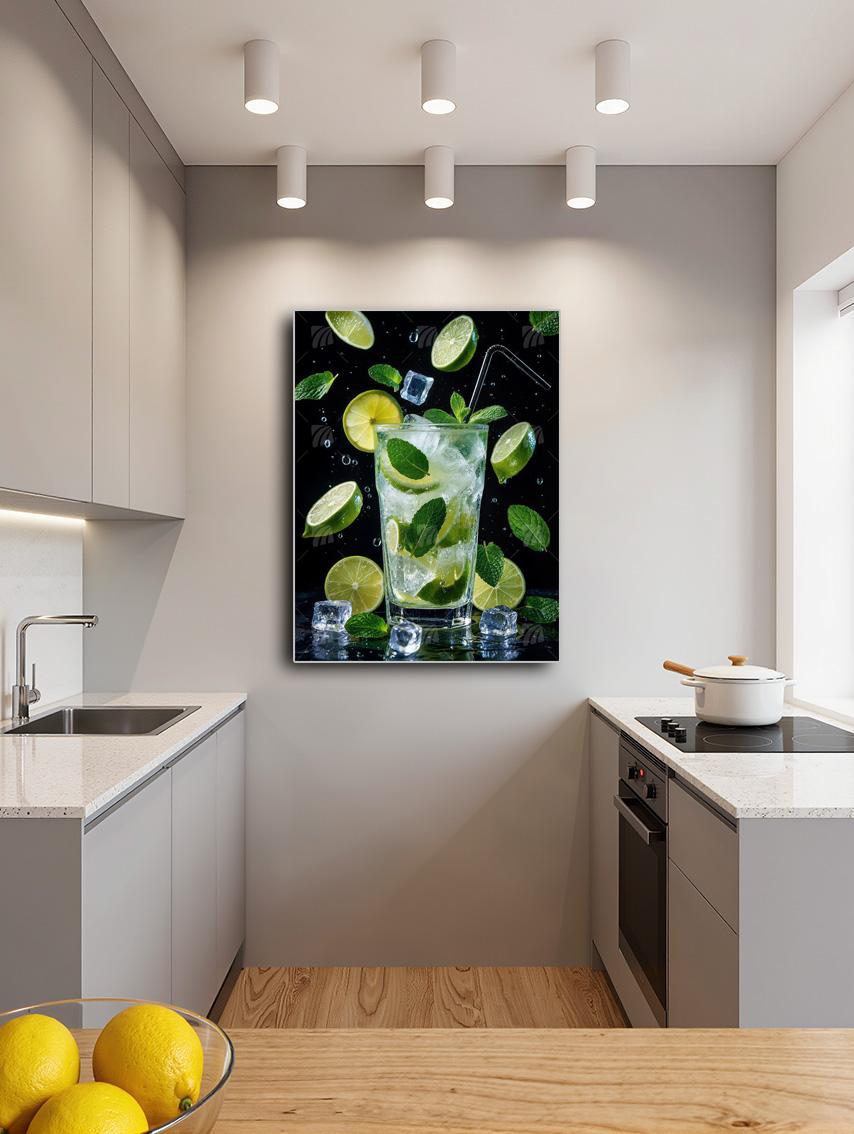 Mojito Splash – Frische im Glas kitchen Wandbild – Detailansicht