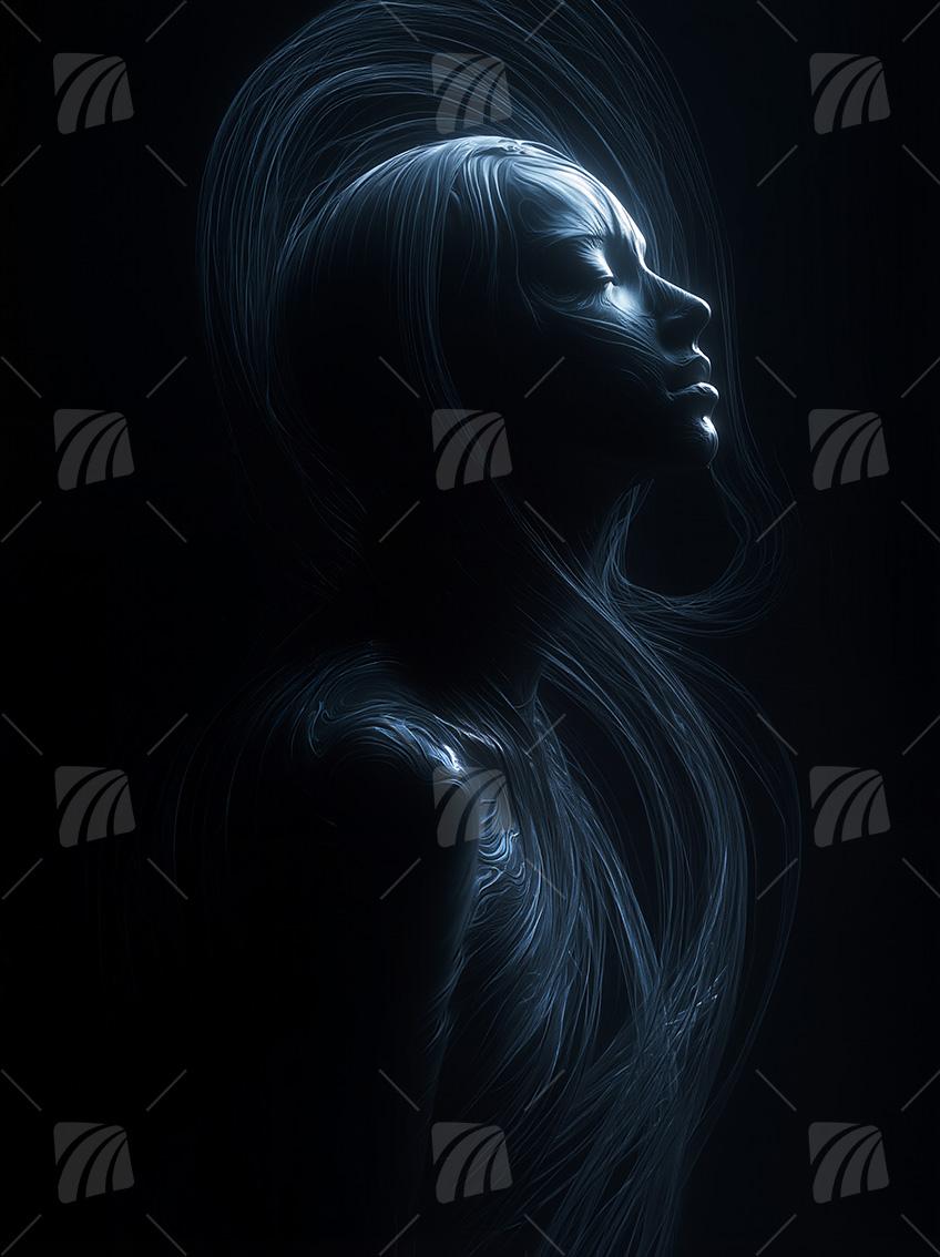 Etherial Glow Mythisch Wandbild auf Aluminium Dibond Spanntuch