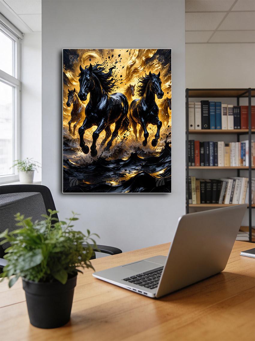 Midnight Gold Tiere Wandbild – Detailansicht