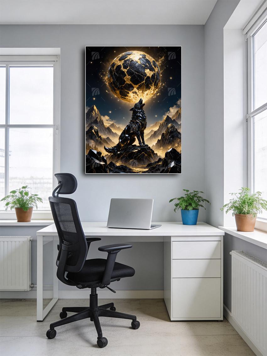 Crystal Wolf Tiere Wandbild – Detailansicht