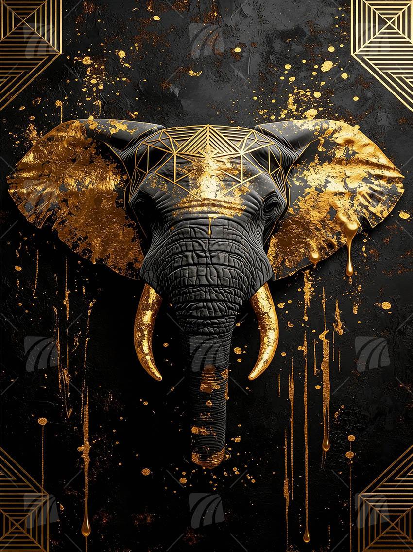 Golden Majesty Tiere Wandbild auf Aluminium Dibond Spanntuch