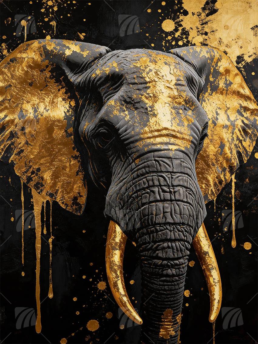 Golden Guardian Tiere Wandbild auf Aluminium Dibond Spanntuch