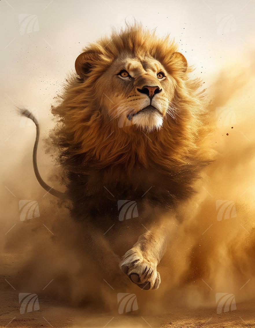 Lion's Pride  Tiere Wandbild auf Aluminium Dibond Spanntuch