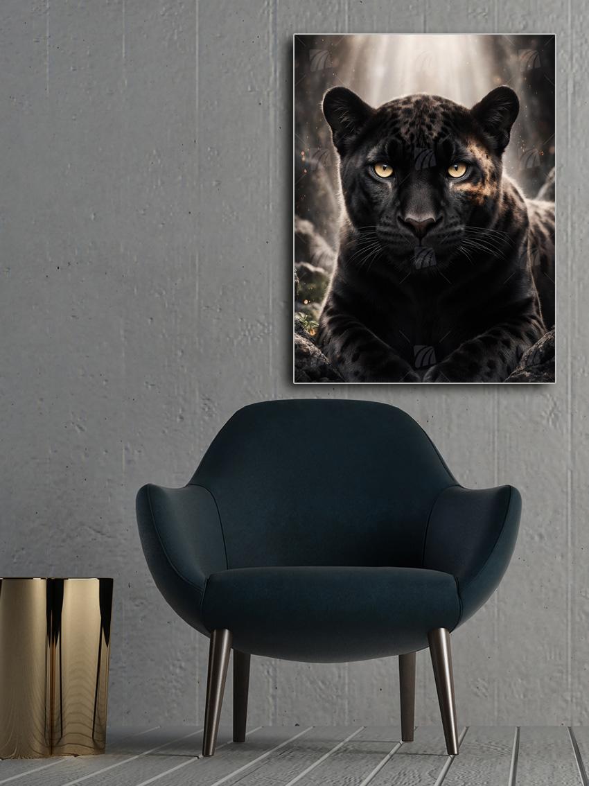 Der goldene Blick der Nacht Tiere Wandbild – Detailansicht