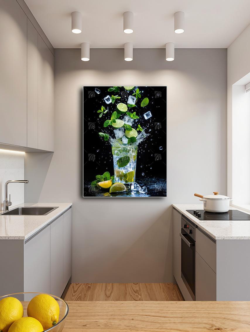 Die ultimative Erfrischung im Glas kitchen Wandbild – Detailansicht