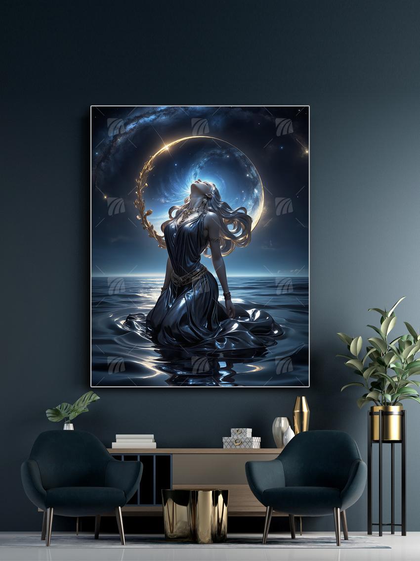 Lunar Invocation Mythisch Wandbild – Detailansicht