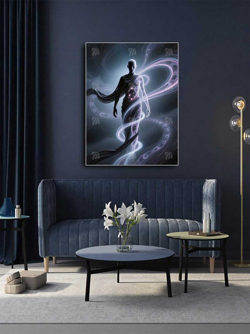 Die leuchtende Essenz der Seele Mythisch Wandbild – Detailansicht