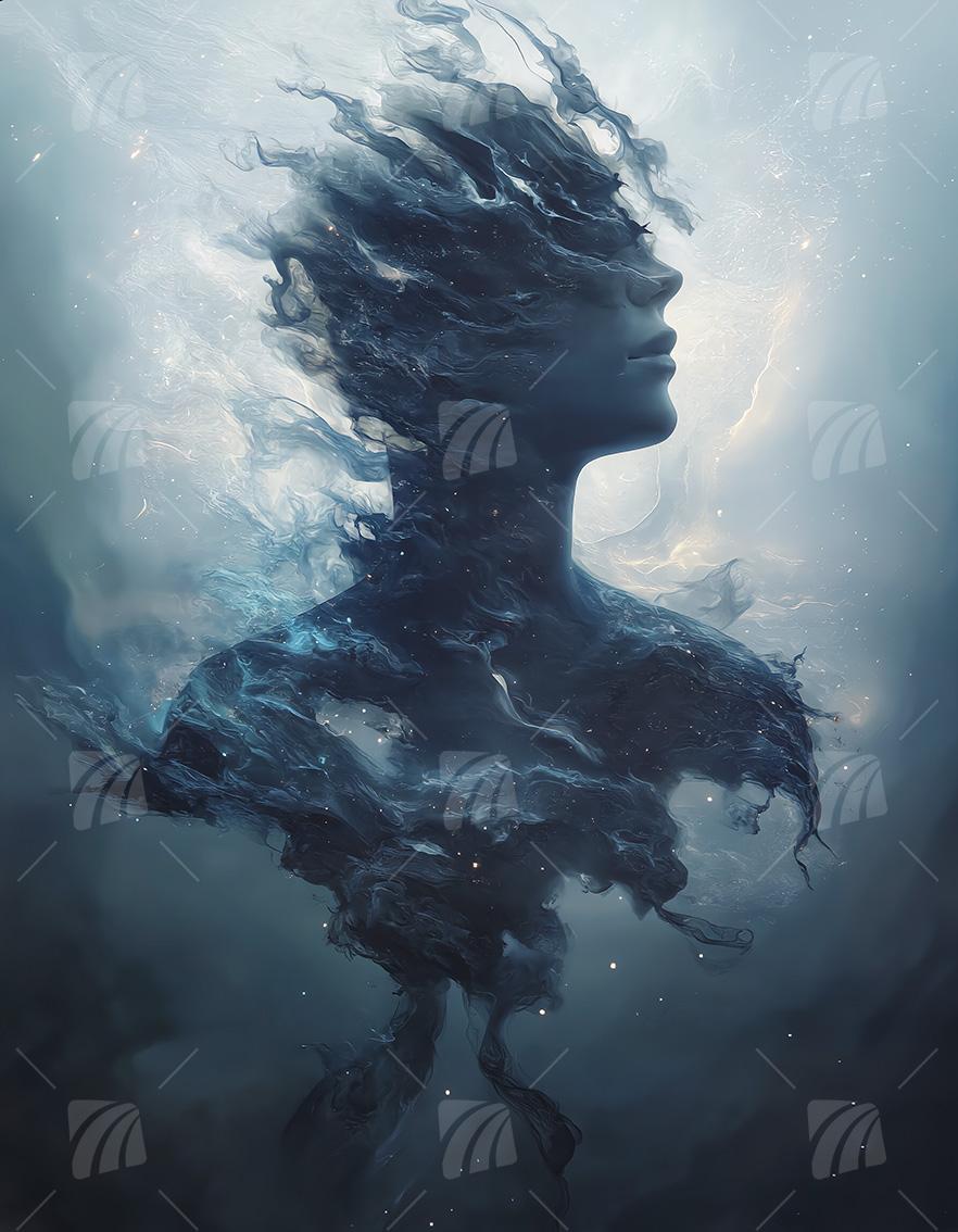 Ethereal Nebula  Mythisch Wandbild auf Aluminium Dibond Spanntuch