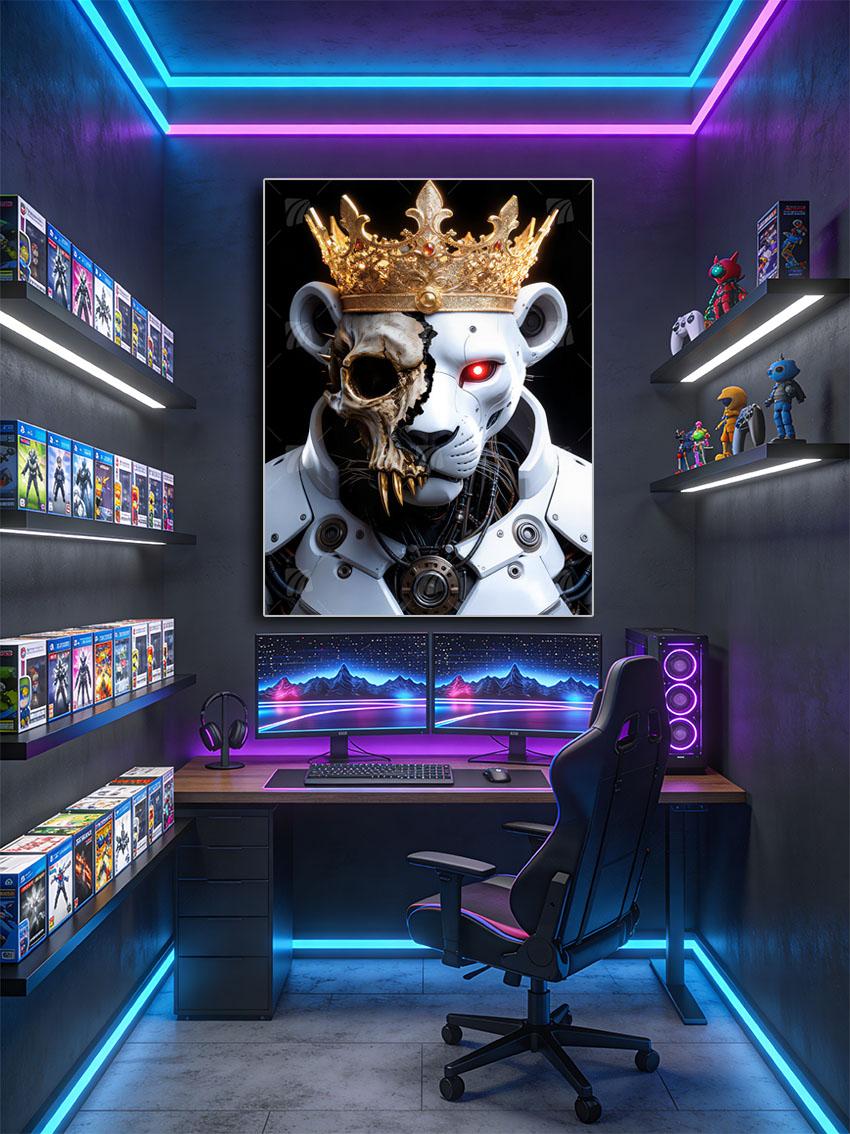 The Cyber King Tiere Wandbild – Detailansicht
