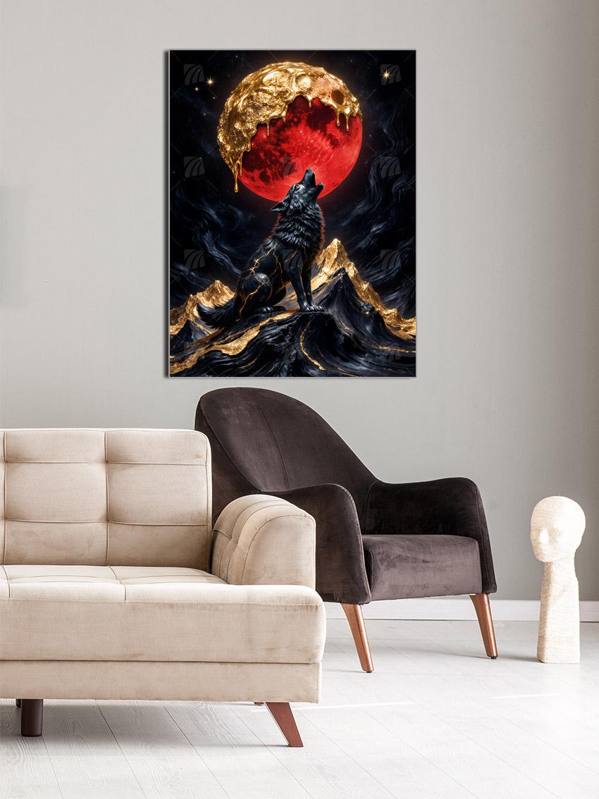 Golden Howl Tiere Wandbild – Detailansicht