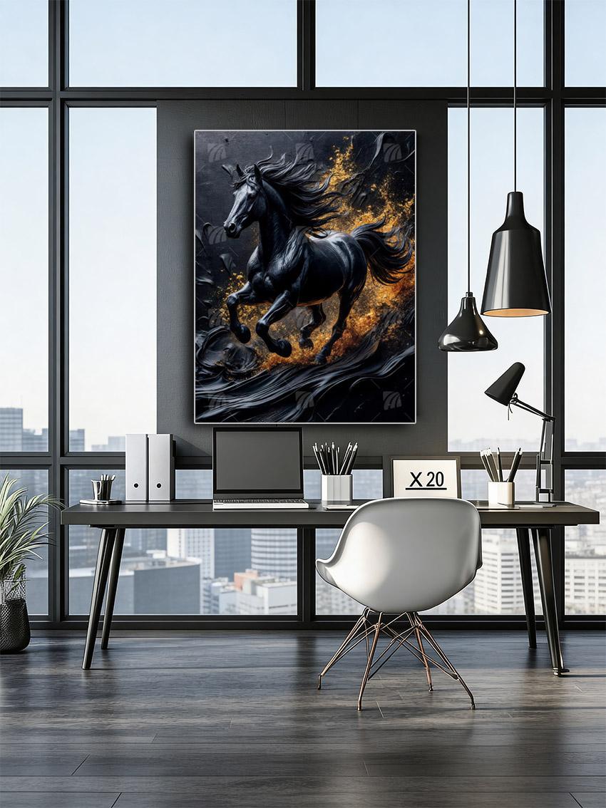 Golden Gallop Tiere Wandbild – Detailansicht