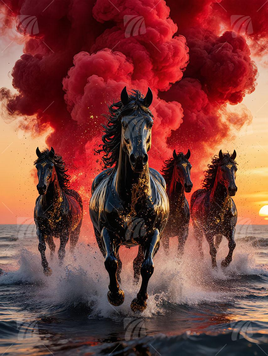 Ocean Fury Tiere Wandbild auf Aluminium Dibond Spanntuch