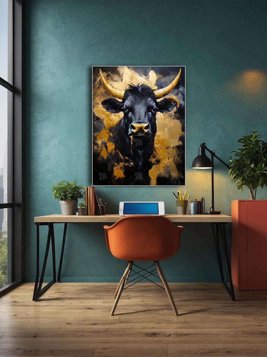 Golden Bull Tiere Wandbild – Detailansicht