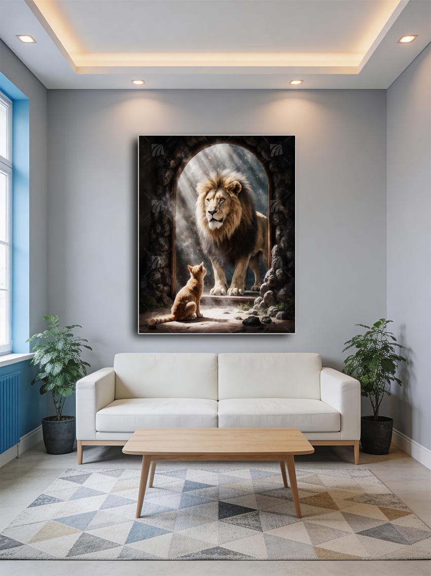 Die Spiegelung des Mutes  Tiere Wandbild – Detailansicht