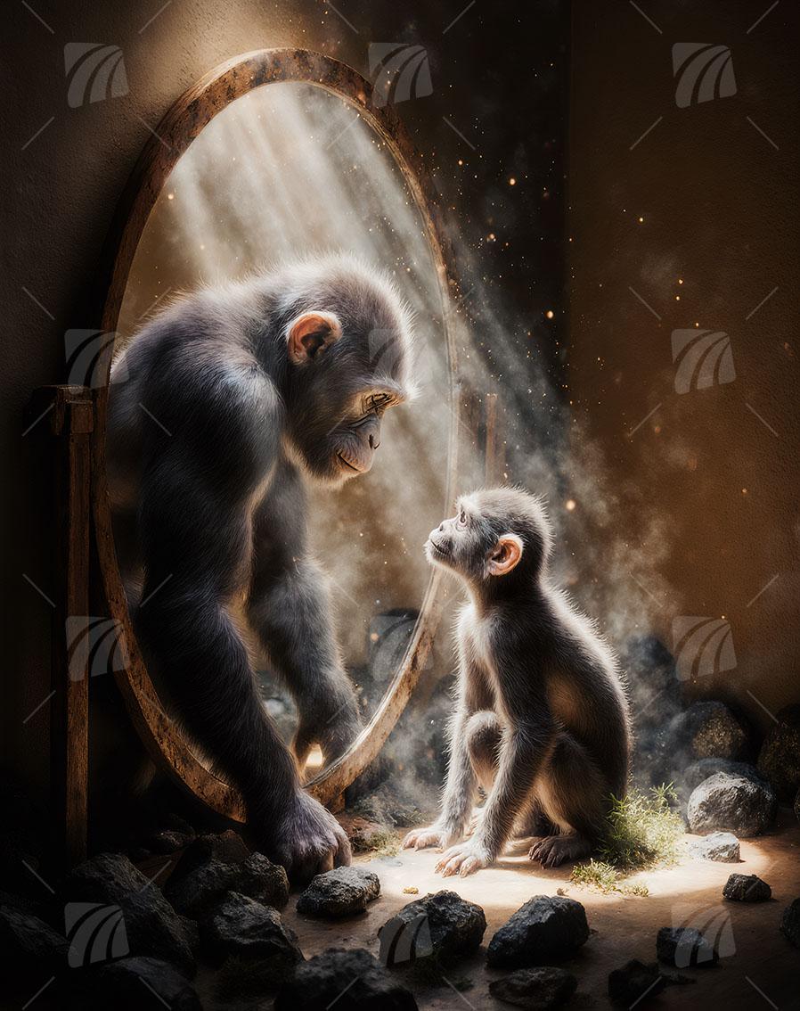 Glaube an dich Tiere Wandbild auf Aluminium Dibond Spanntuch