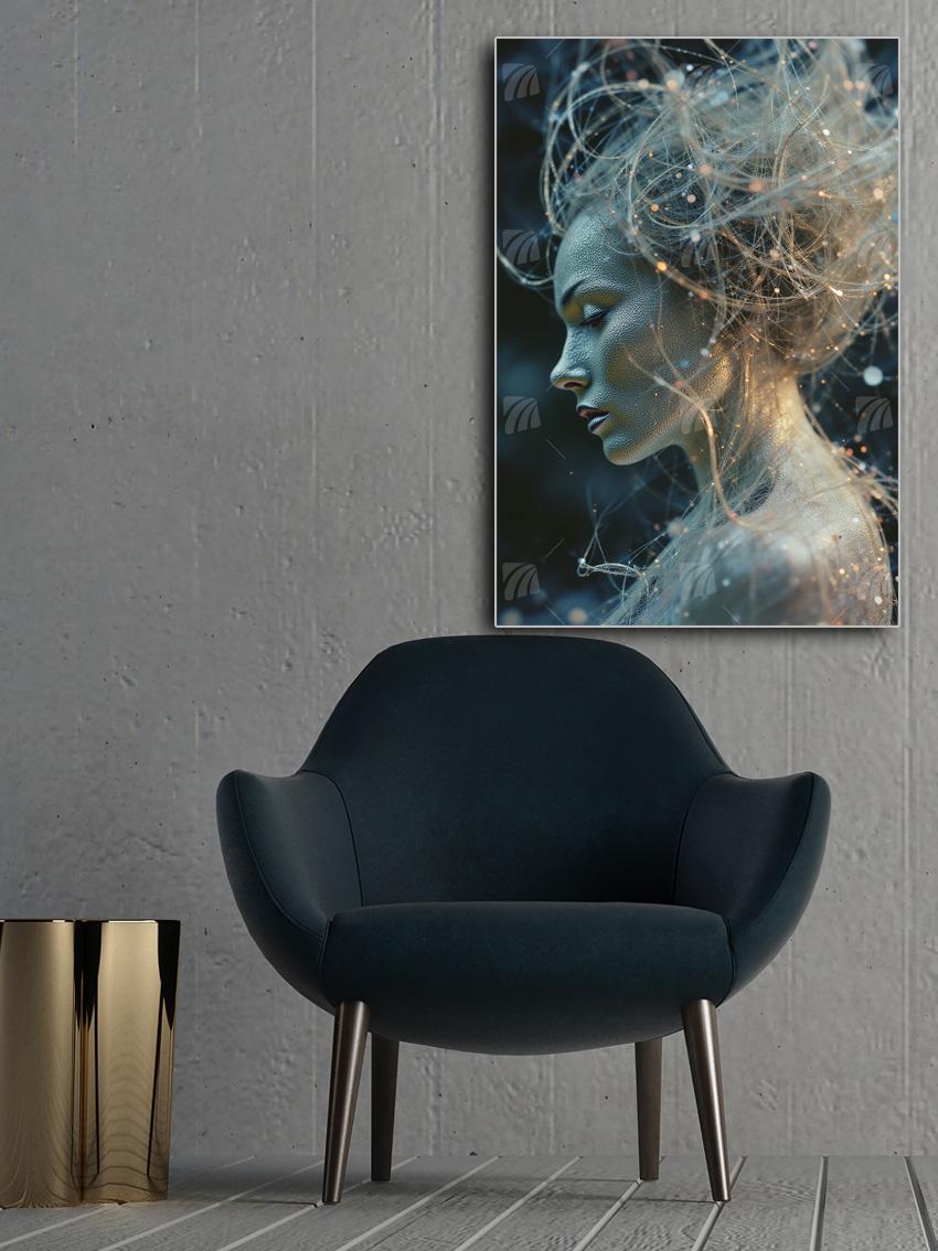 Stellar Silhouette Mythisch Wandbild – Detailansicht