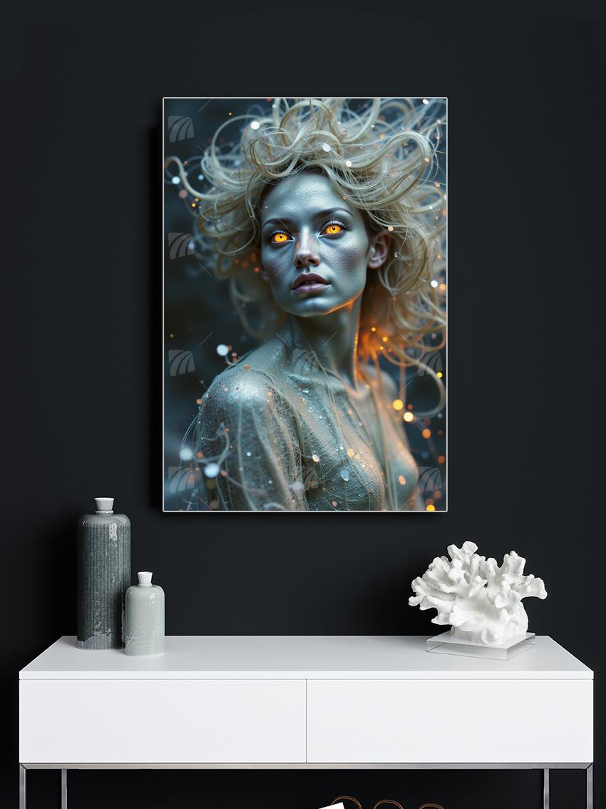 Amber Eyes Mythisch Wandbild – Detailansicht