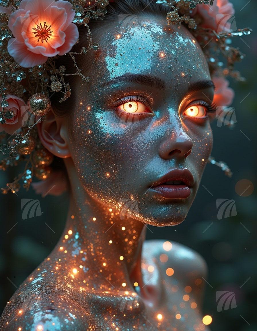 Eternal Glow Mythisch Wandbild auf Aluminium Dibond Spanntuch