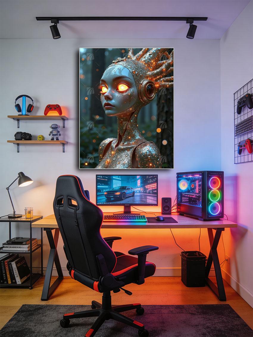 Golden Nexus Mythisch Wandbild – Detailansicht