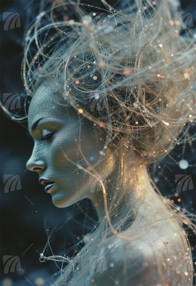 Stellar Silhouette Mythisch Wandbild auf Aluminium Dibond Spanntuch