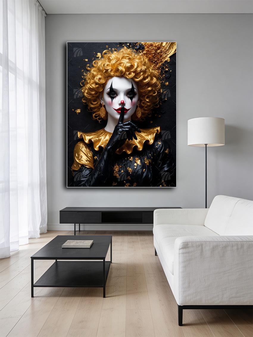 Golden Silence Black & Gold Wandbild – Detailansicht