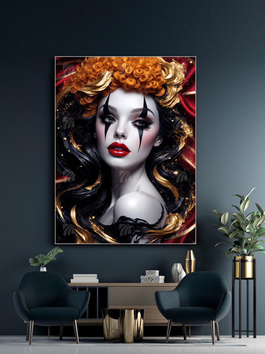 Gilded Harlequin Black & Gold Wandbild – Detailansicht