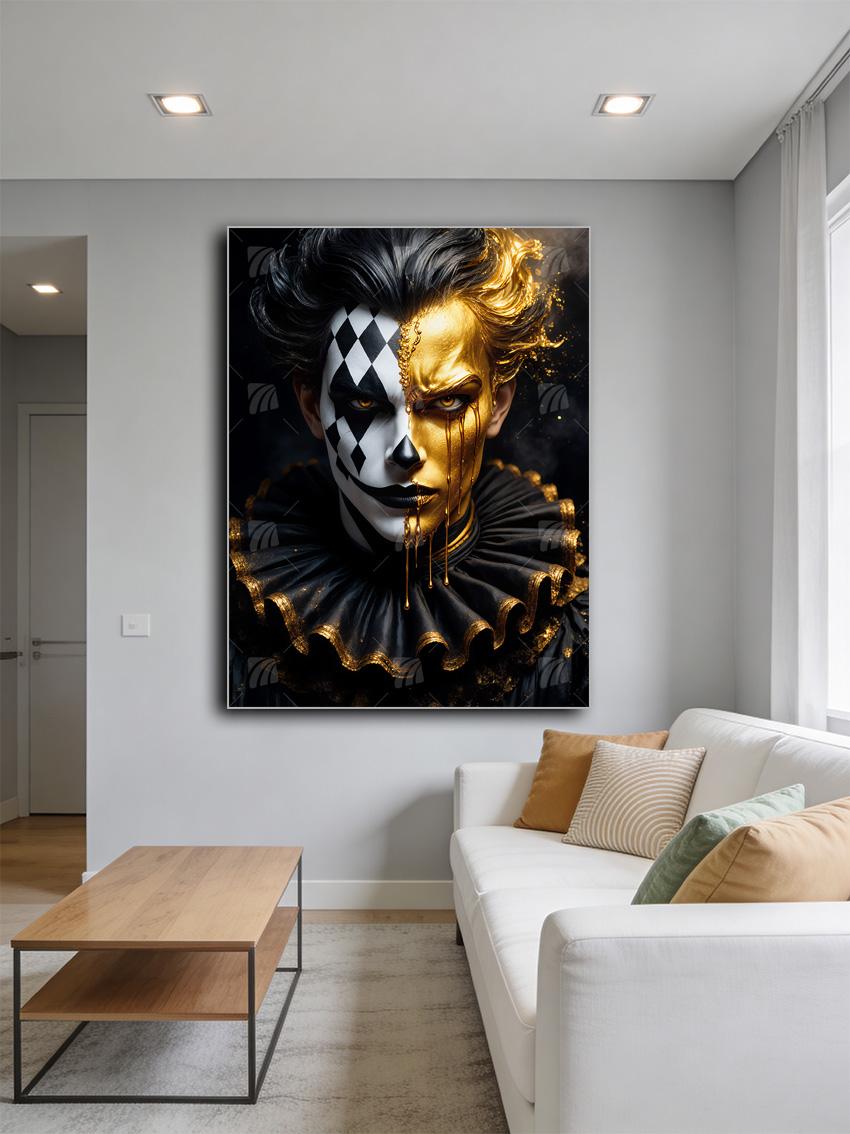 Harlequin Splendor Black & Gold Wandbild – Detailansicht